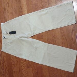 Forever 21 Cream Denim Straight Leg Pants, Size L, NWT